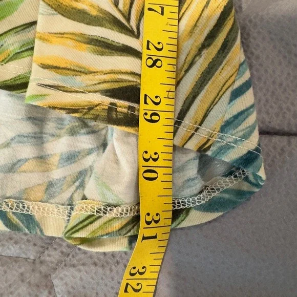 Catherines Popover Cape Top Women's 3X Tropical Leaf Relaxed Vacation Resortwear - Picture 6 of 7